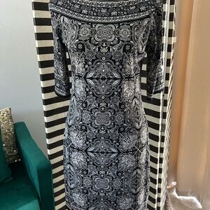 Max Studio Black and White Embellished  Dress
